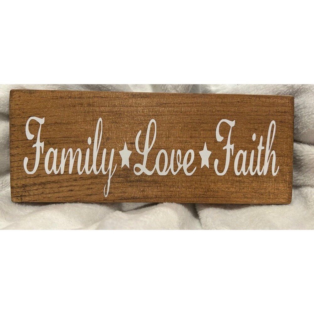 Family Live Faith Wood Sign